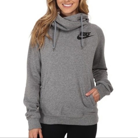 nike grey cowl neck hoodie